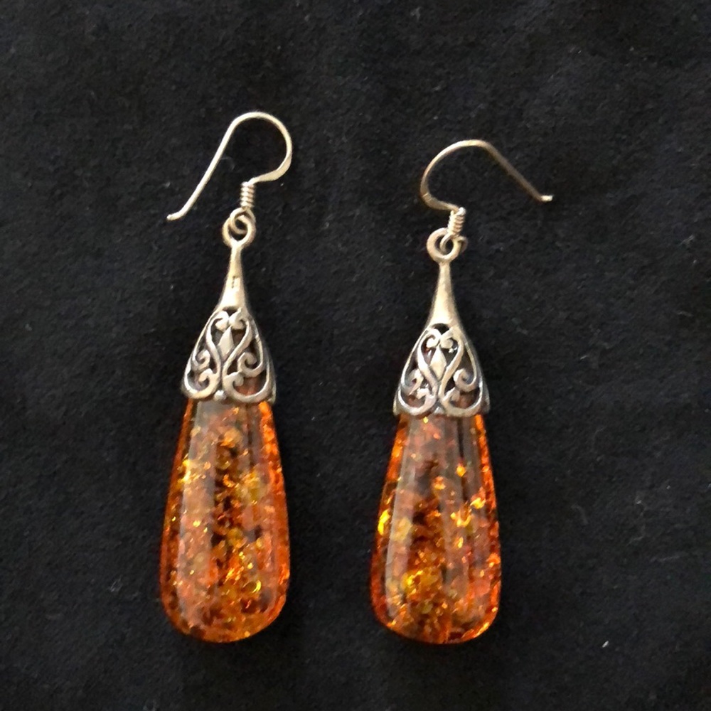 Gorgeous Amber drop earrings